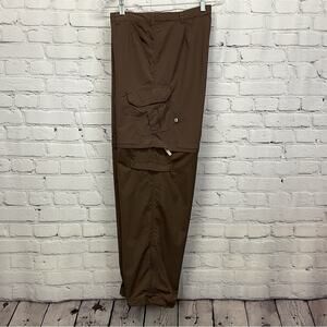 White Sierra Convertible Pants/Shorts Women's Size M Two Tone Brown Hiking Retro